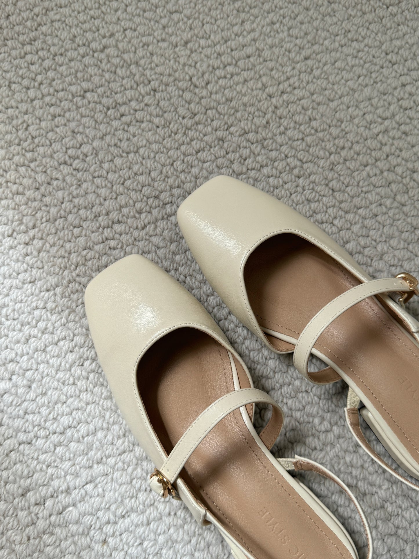Danica Slingbacks Low Heels (Cream White / 36 39)