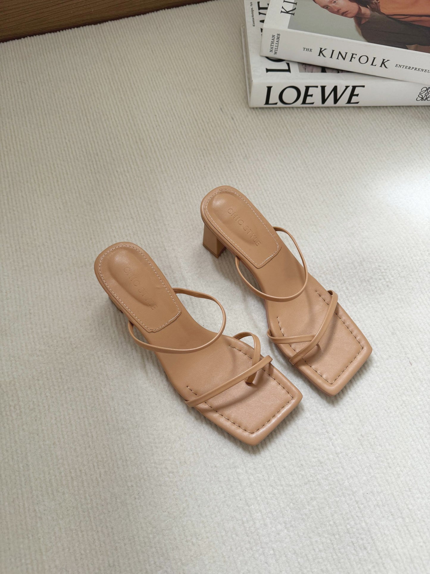 Cherelle Strappy Heeled Sandals (Khaki / 39 40)