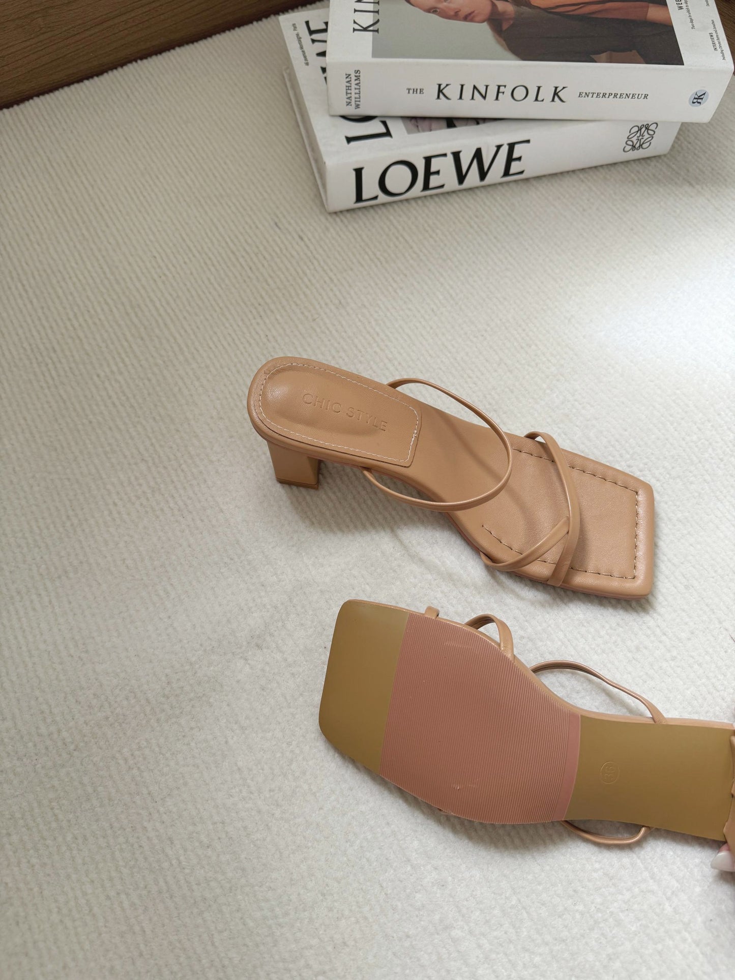 Cherelle Strappy Heeled Sandals (Khaki / 40)