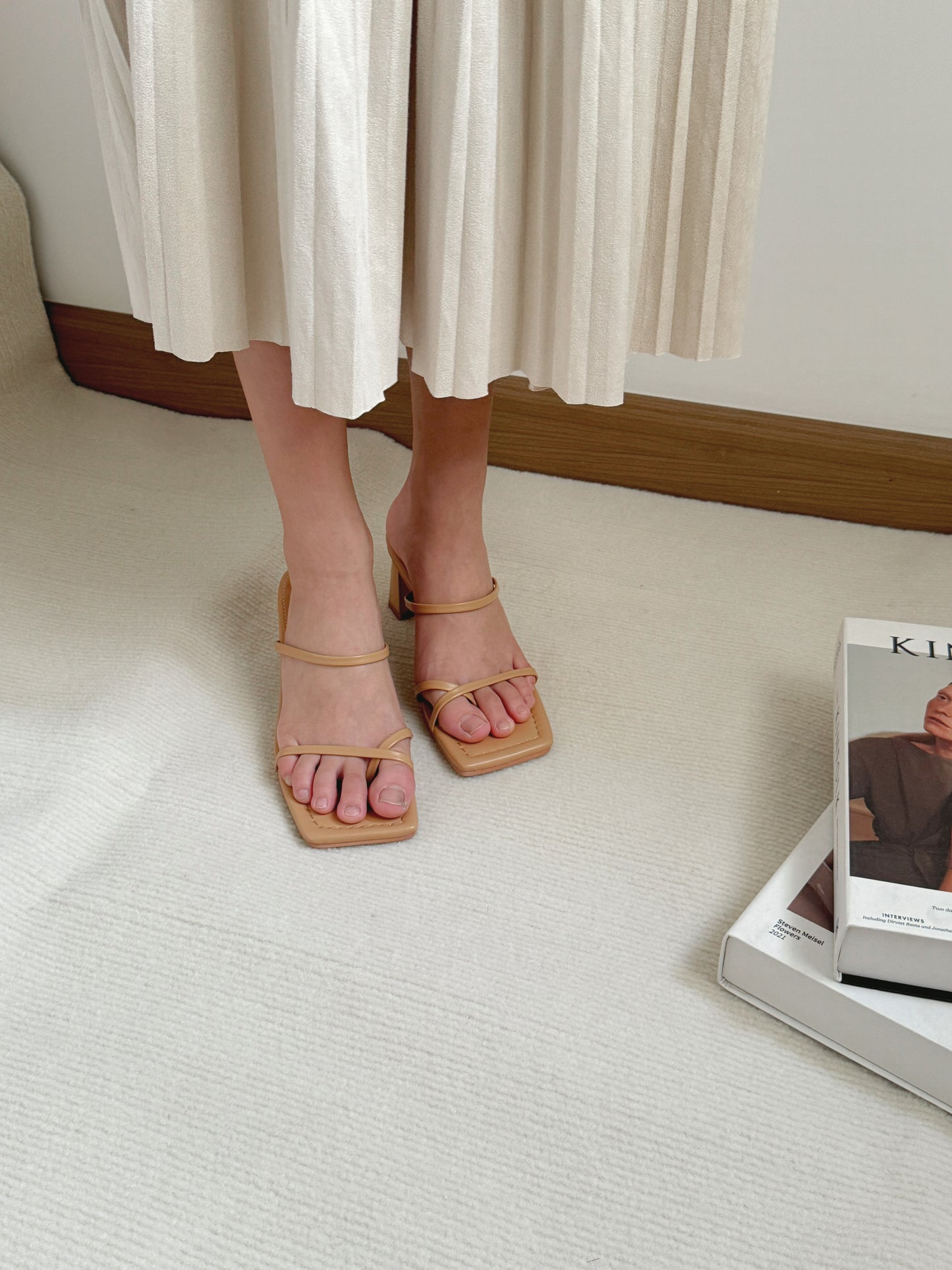 Cherelle Strappy Heeled Sandals (Khaki / 39 40)