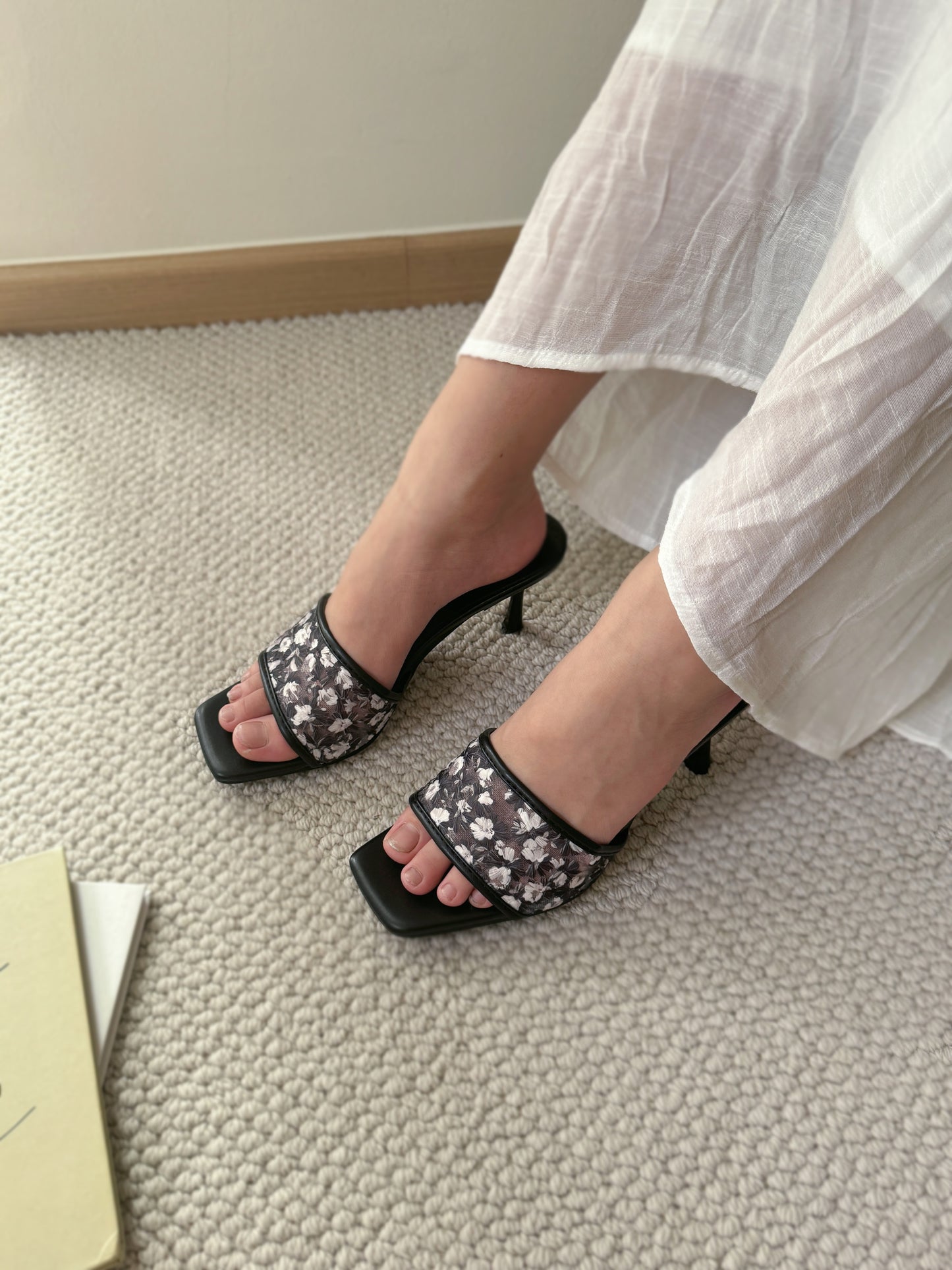 Chun Embroidered Heels (Black)