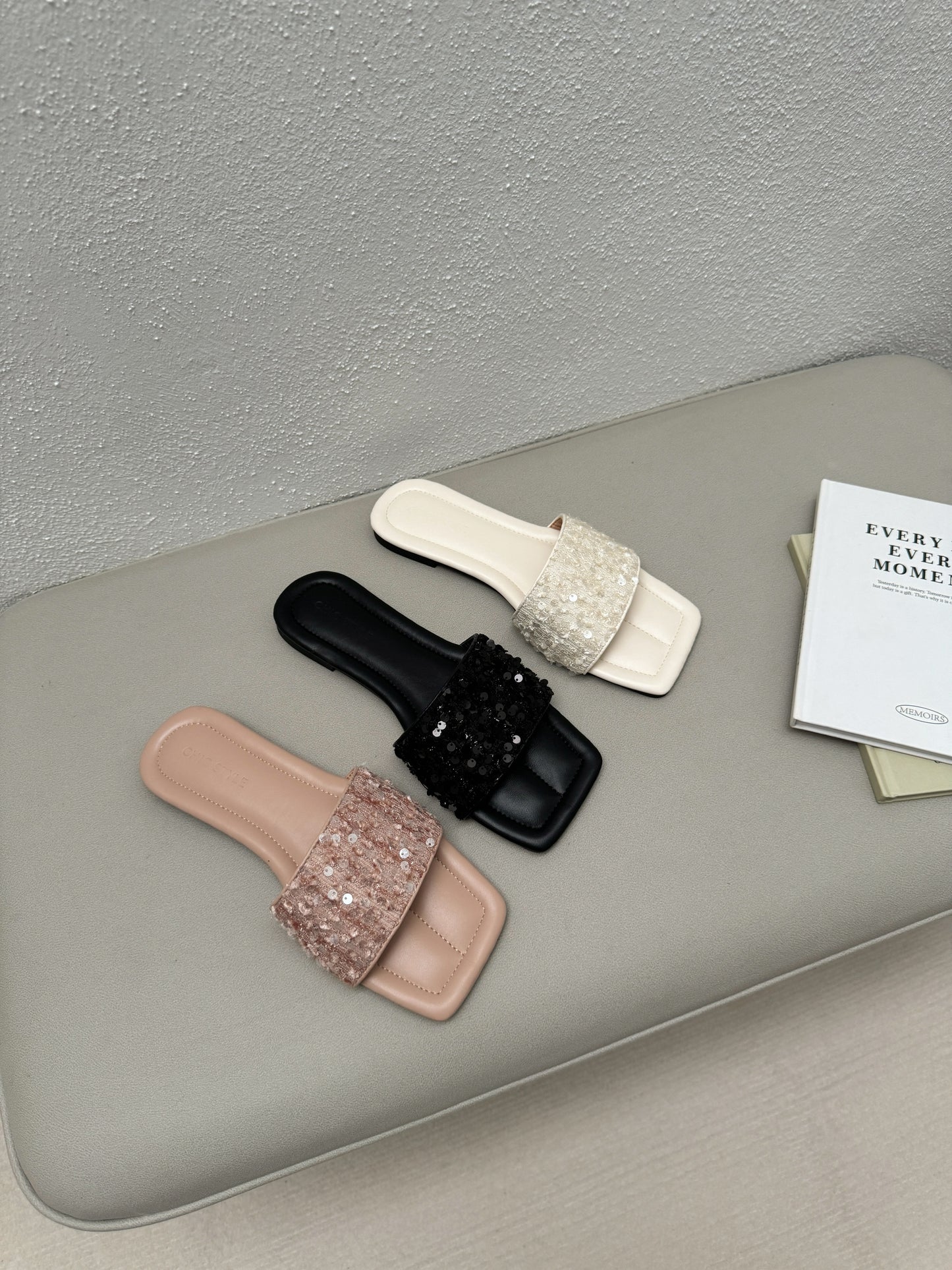 Sonia Bling Bling Sliders (Nude / Size 40)