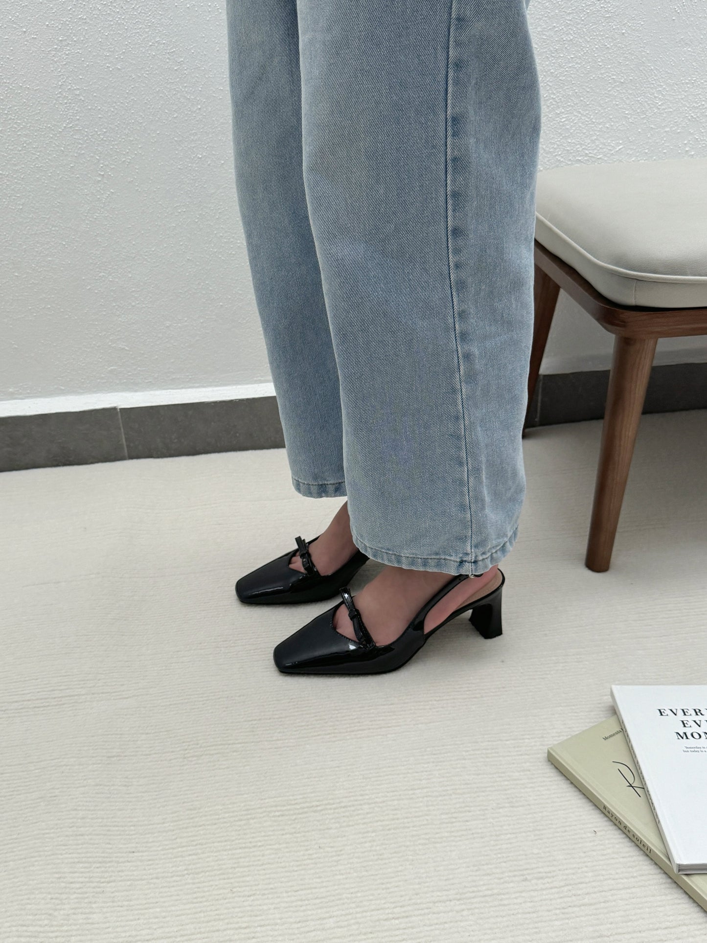 Rica Bow Glossy Heels (Black)