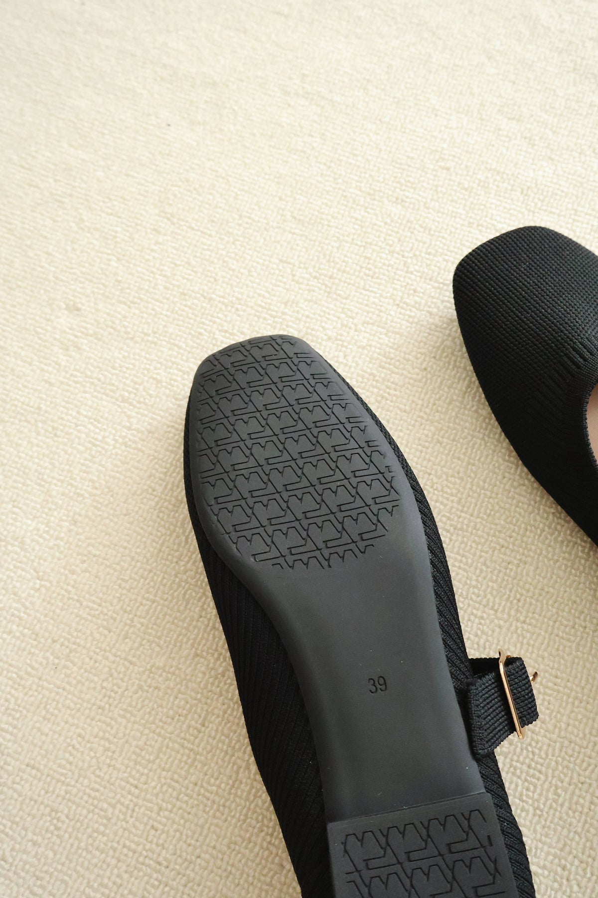 Tebby Knit Mary Jane Flats (Black)