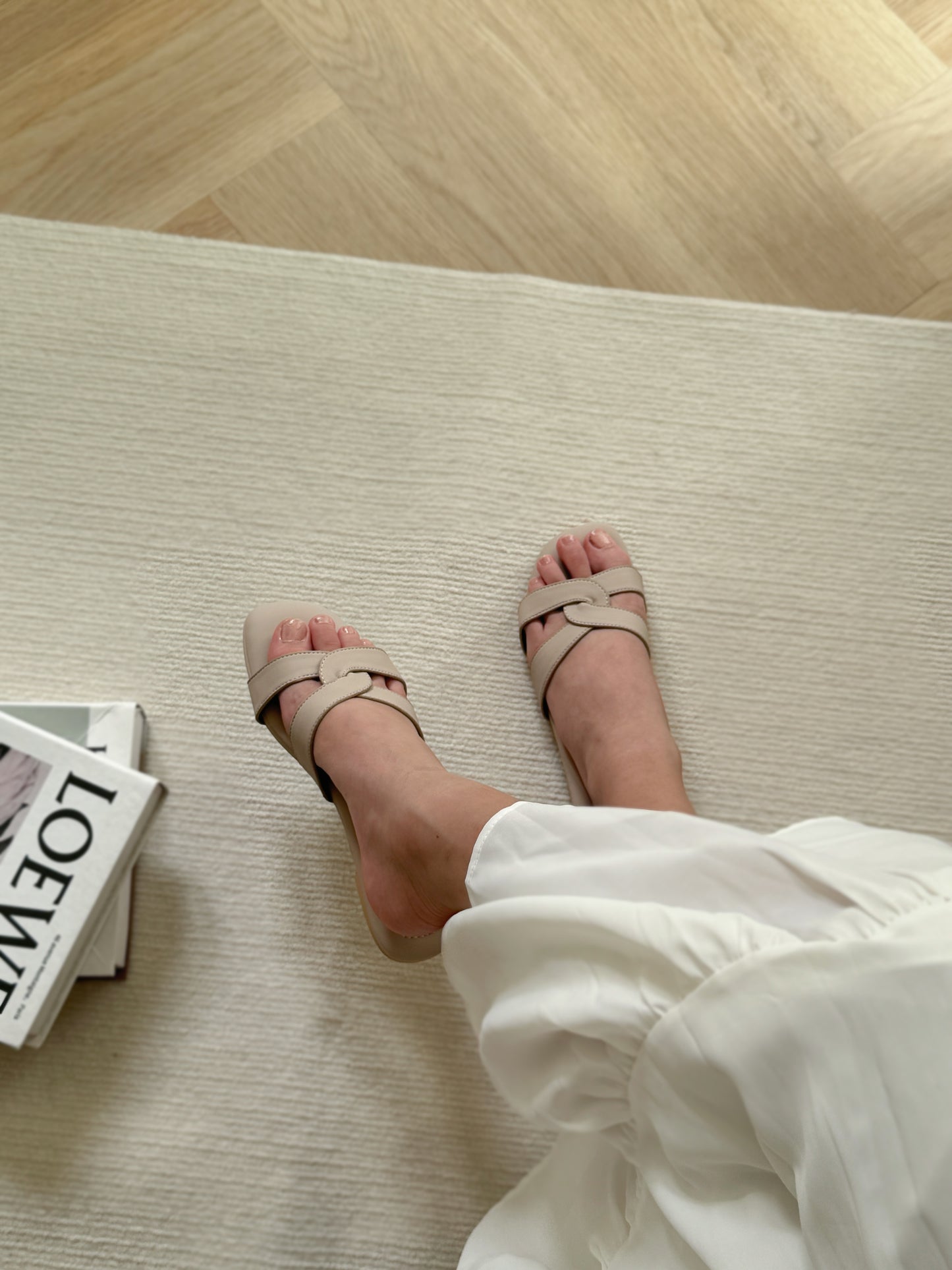Francine Interlocking Comfy Sandals (Nude)