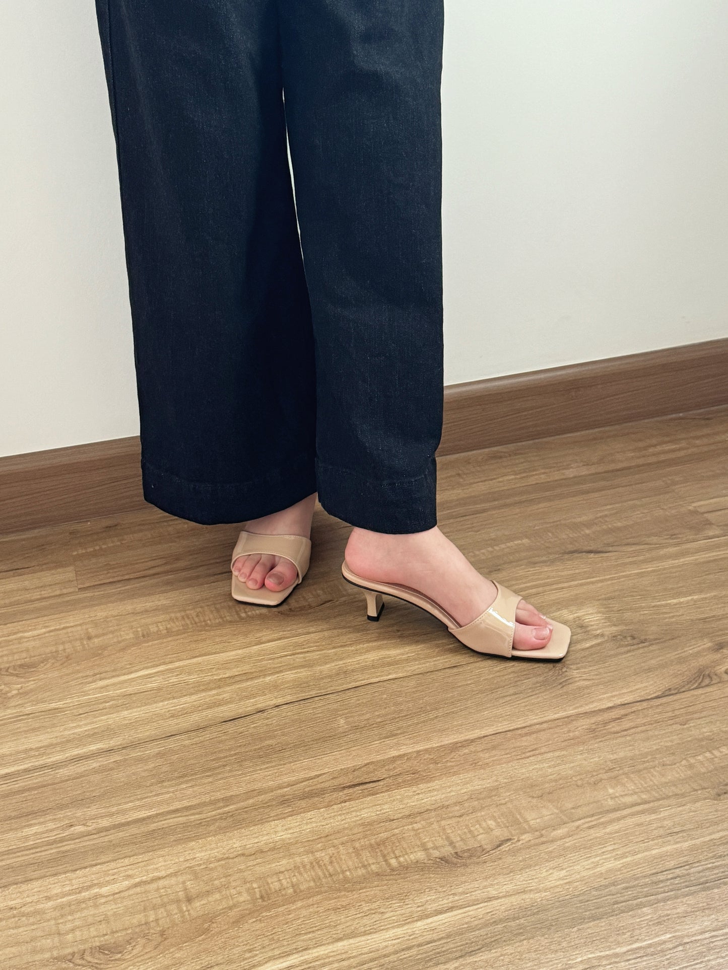 Layne Irregular Strap Heels (Nude)