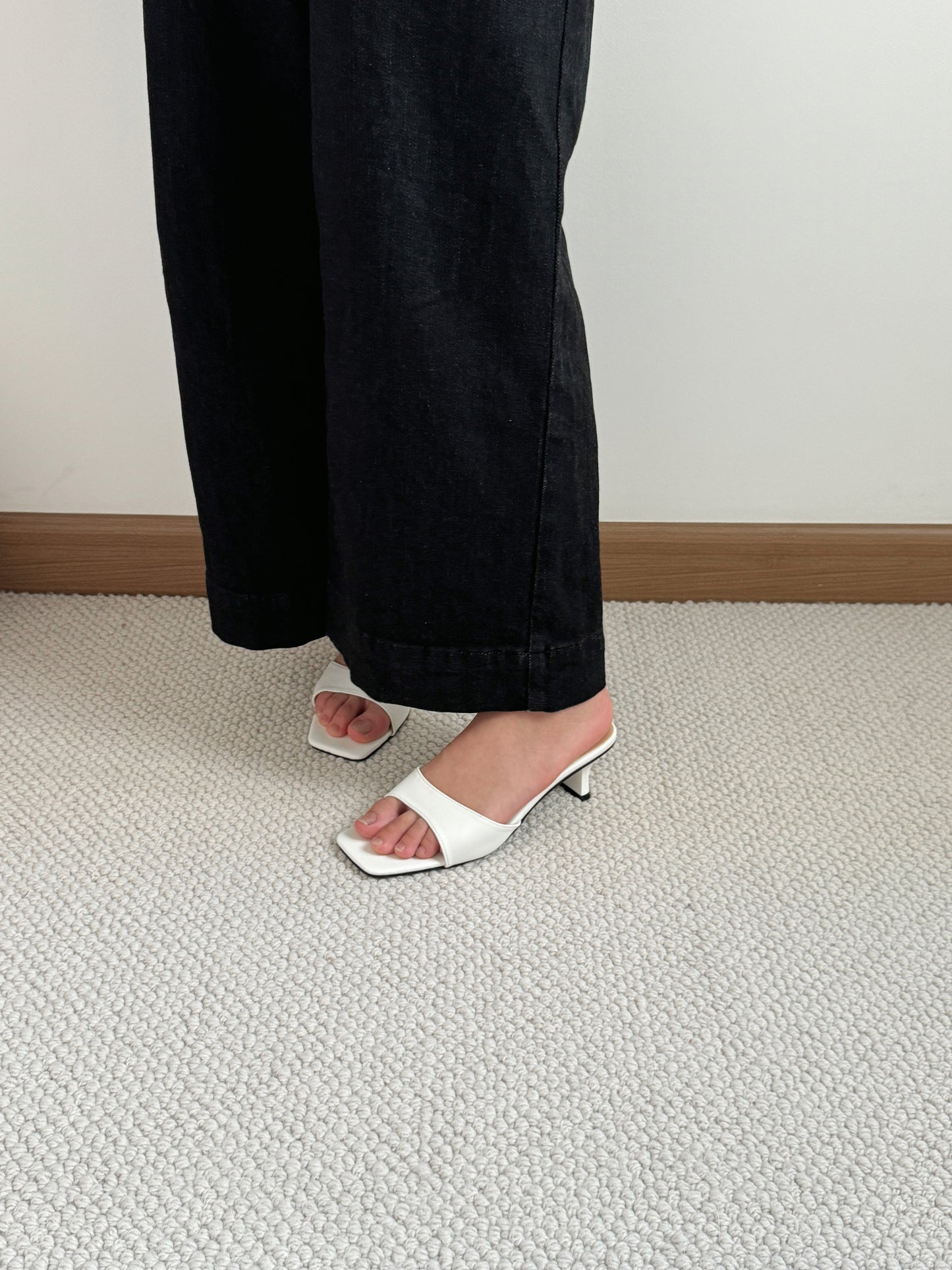 Layne Irregular Strap Heels (White)