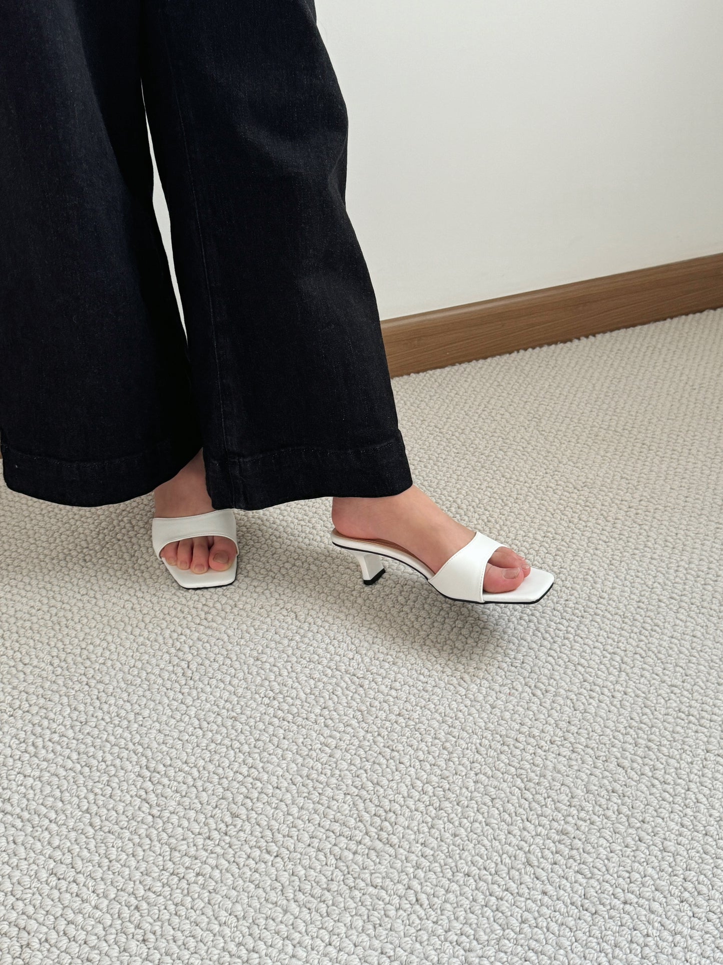 Layne Irregular Strap Heels (White)