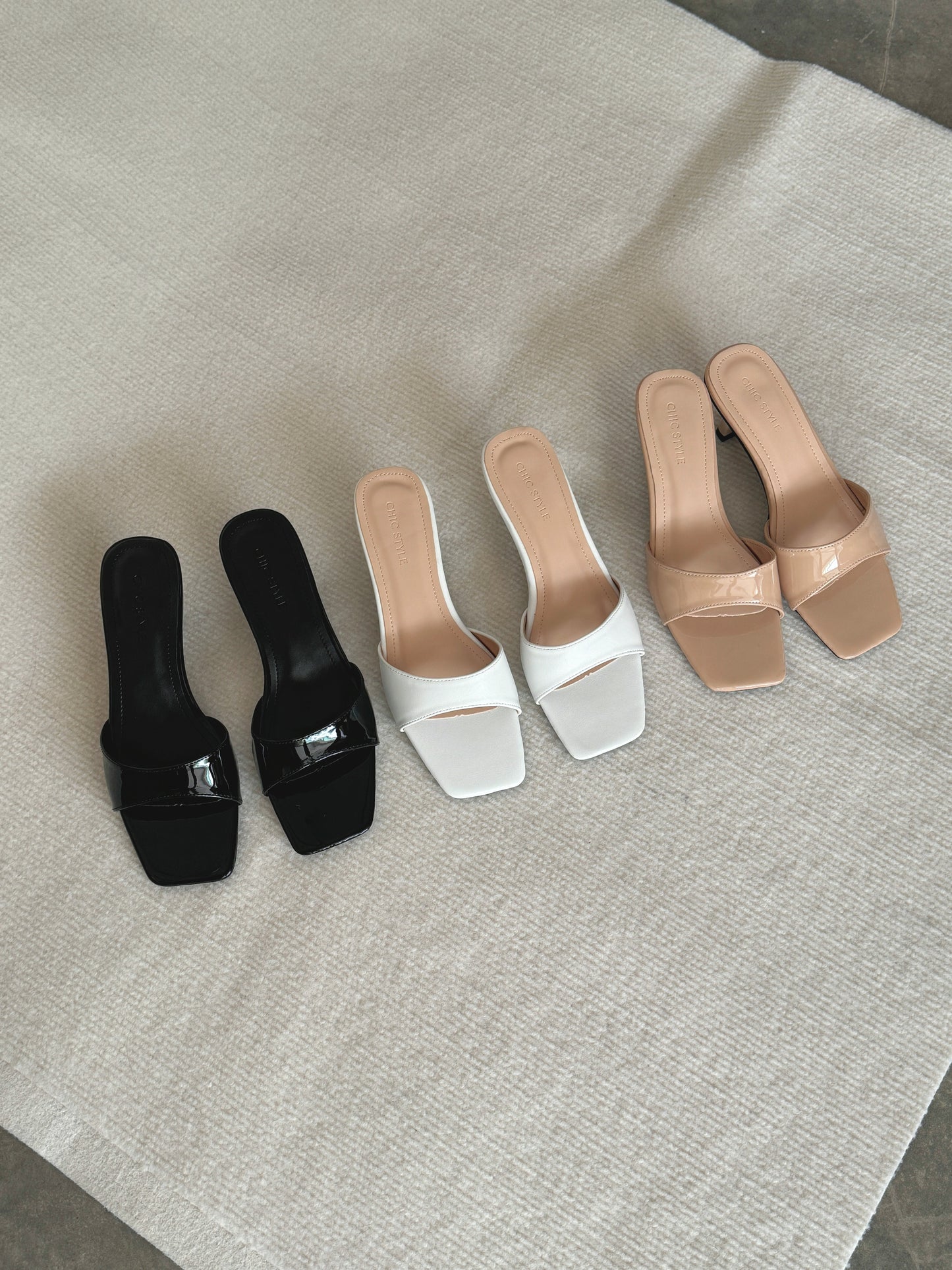 Layne Irregular Strap Heels (Black)
