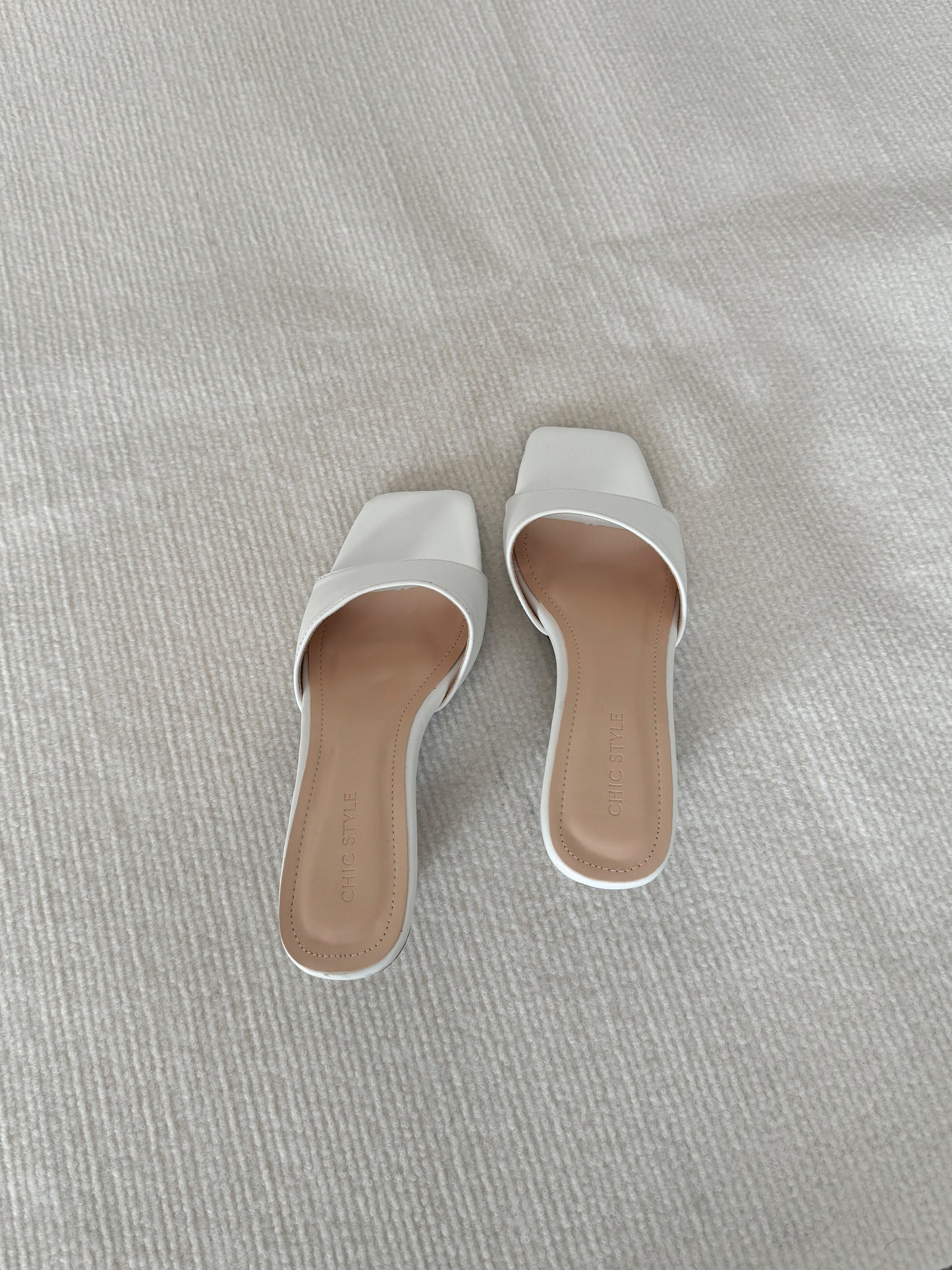 Layne Irregular Strap Heels (White)