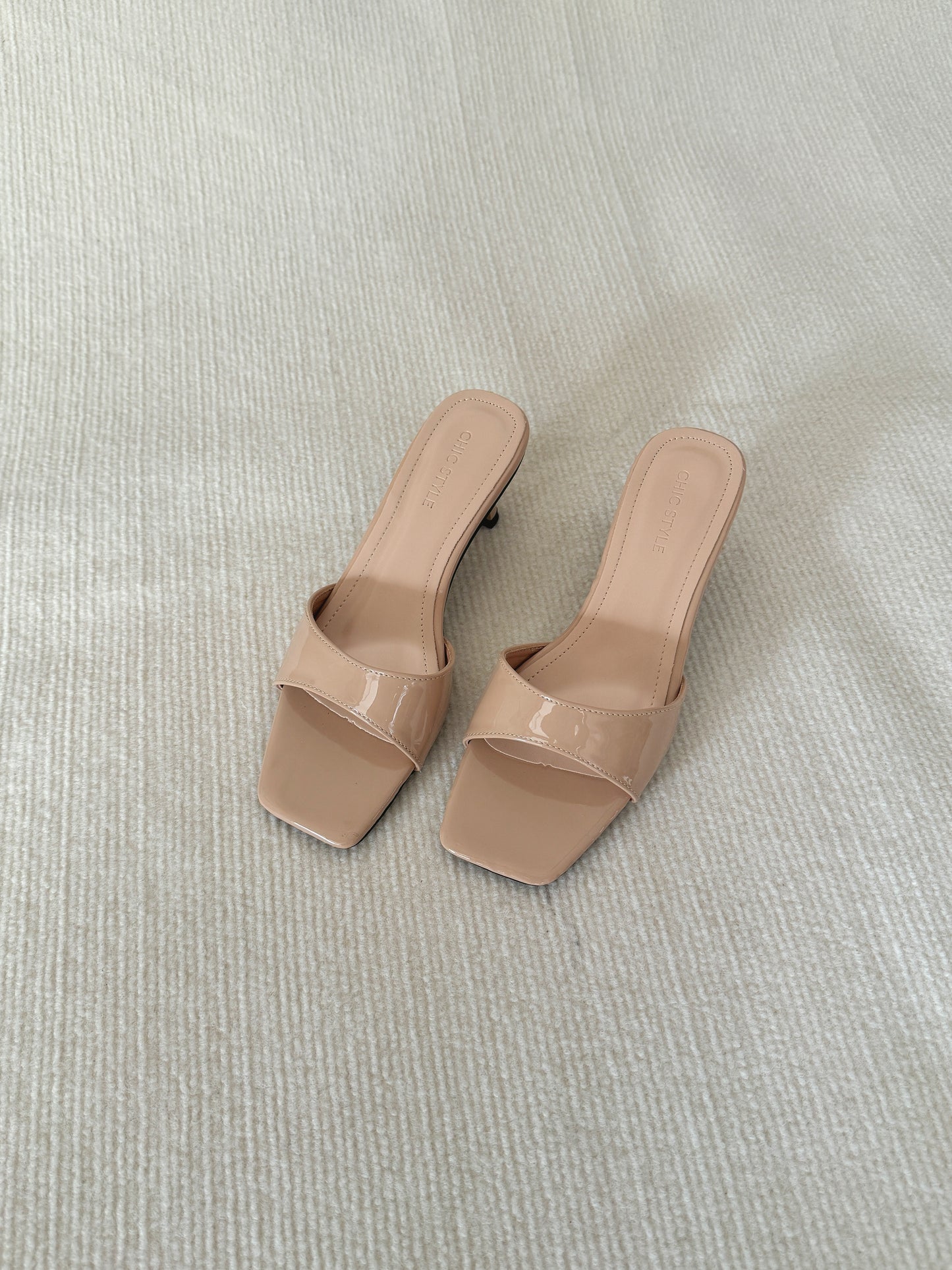 Layne Irregular Strap Heels (Nude)