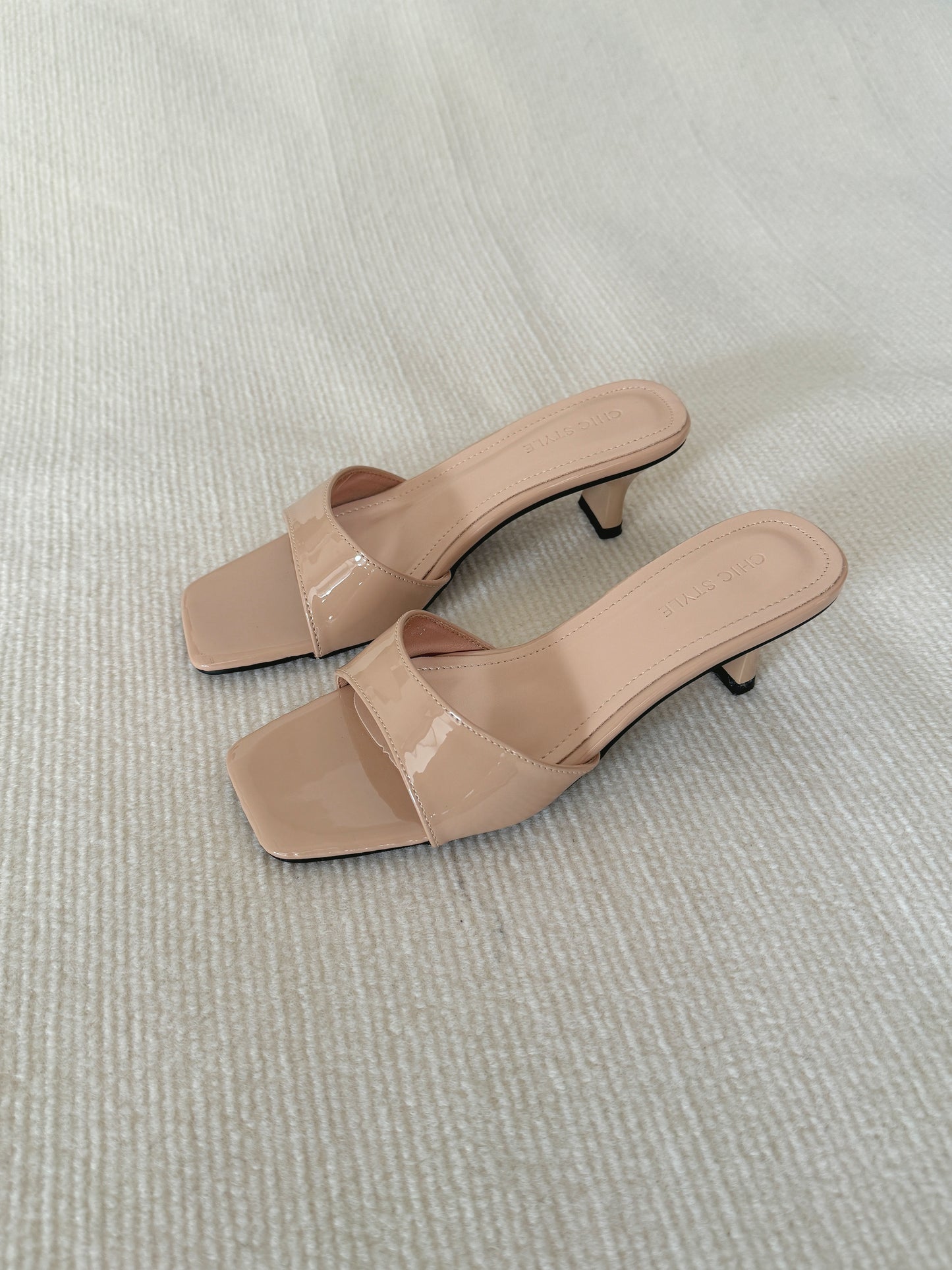 Layne Irregular Strap Heels (Nude)
