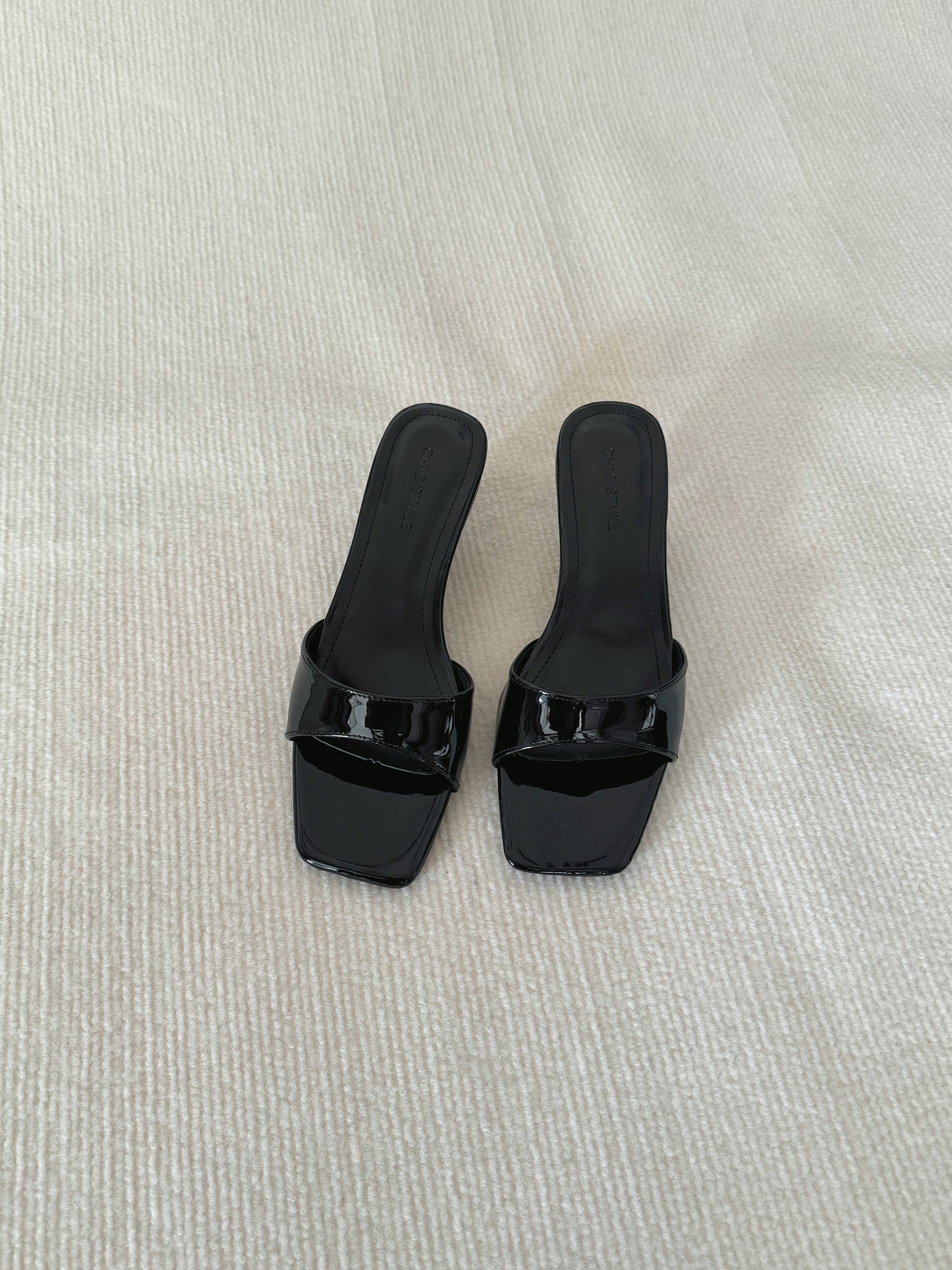 Layne Irregular Strap Heels (Black)