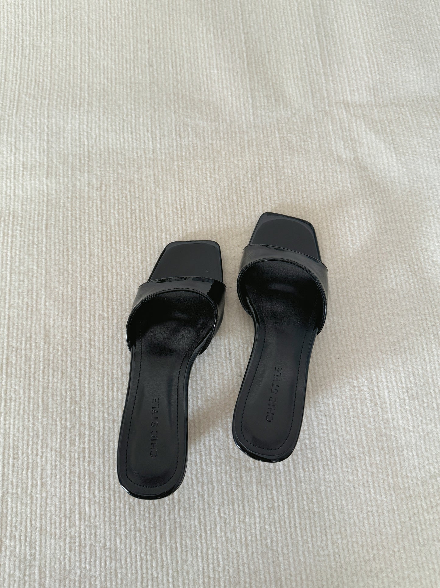 Layne Irregular Strap Heels (Black)
