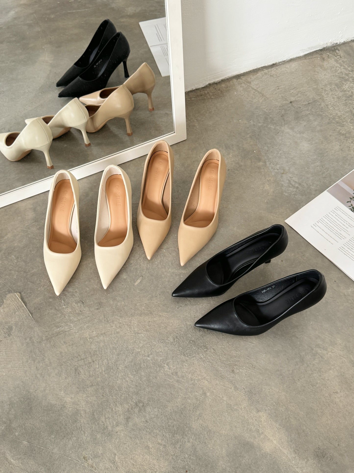 Bethany Pointed High Heels Pumps (Cream White)