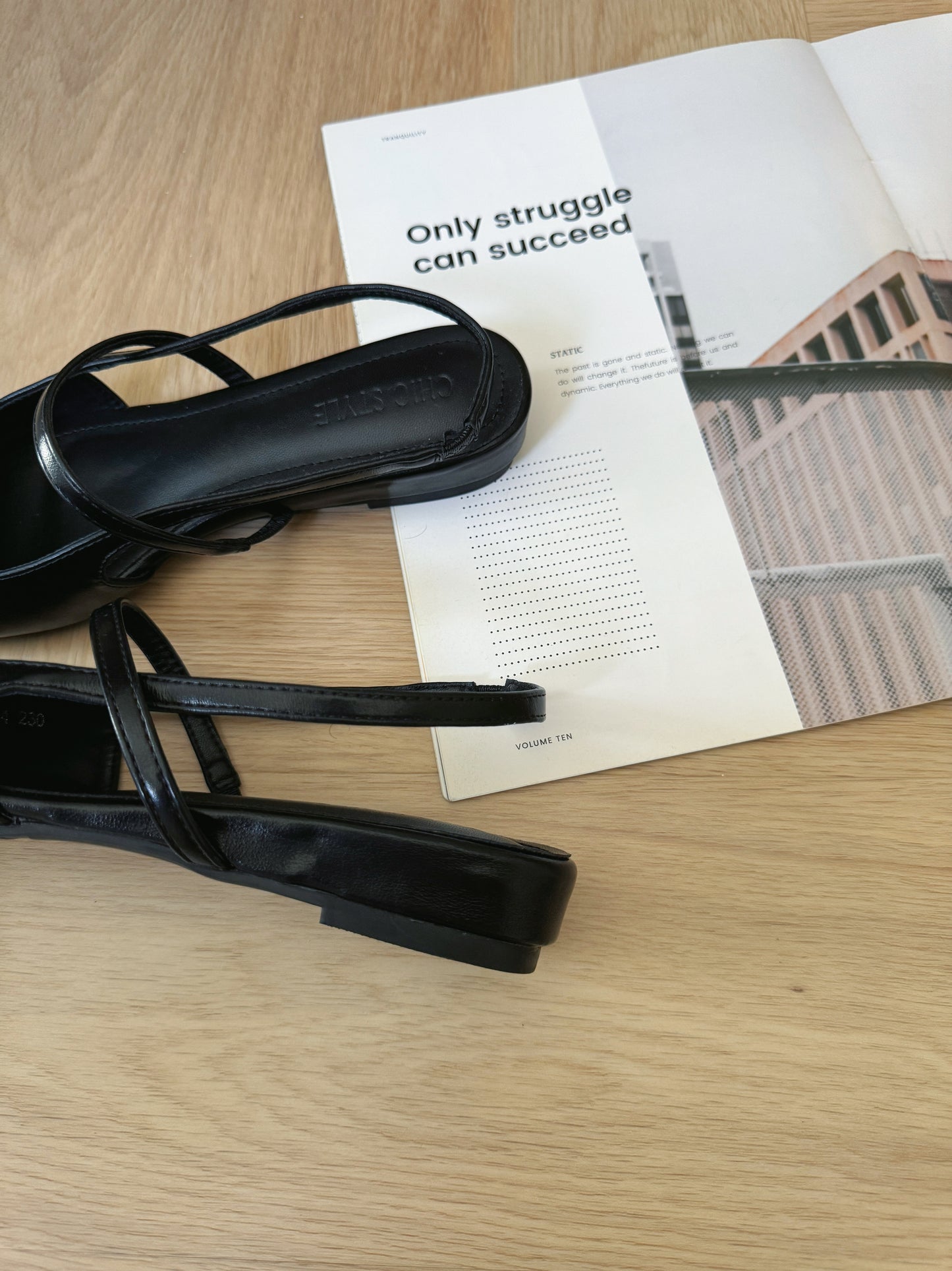 Riley Pointed Flats (Black)
