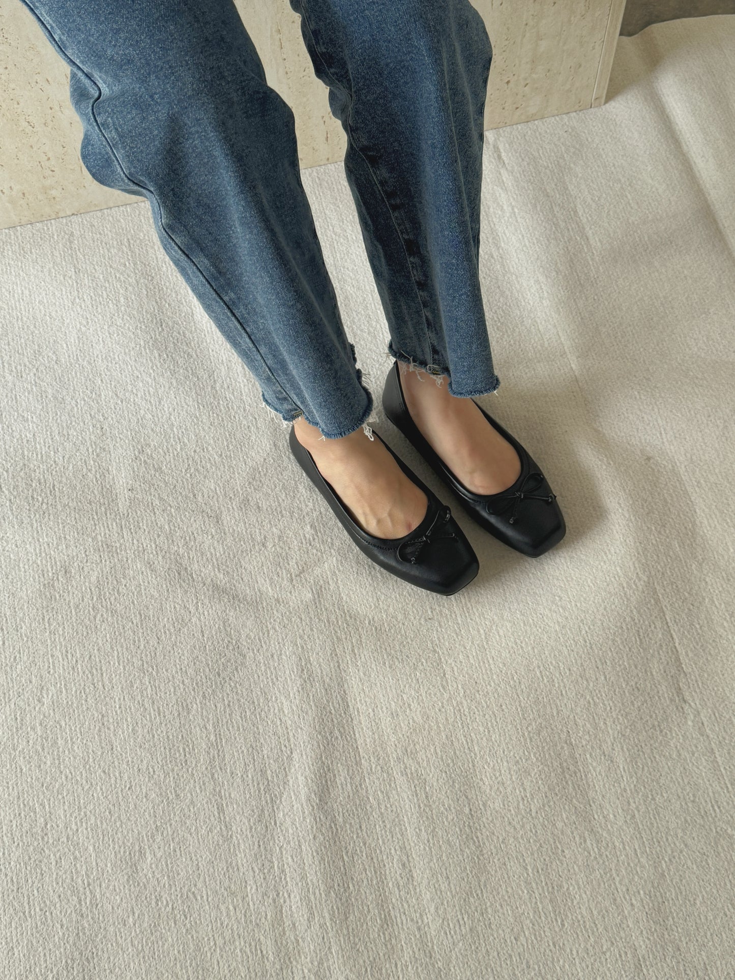 Bethel Bow Ballet Flats (Black)