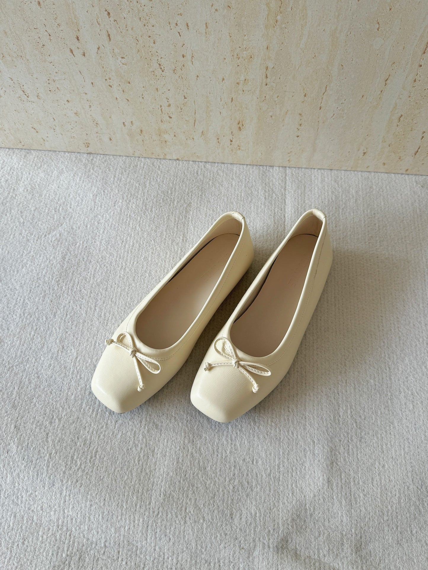 Bethel Bow Ballet Flats (Cream White)