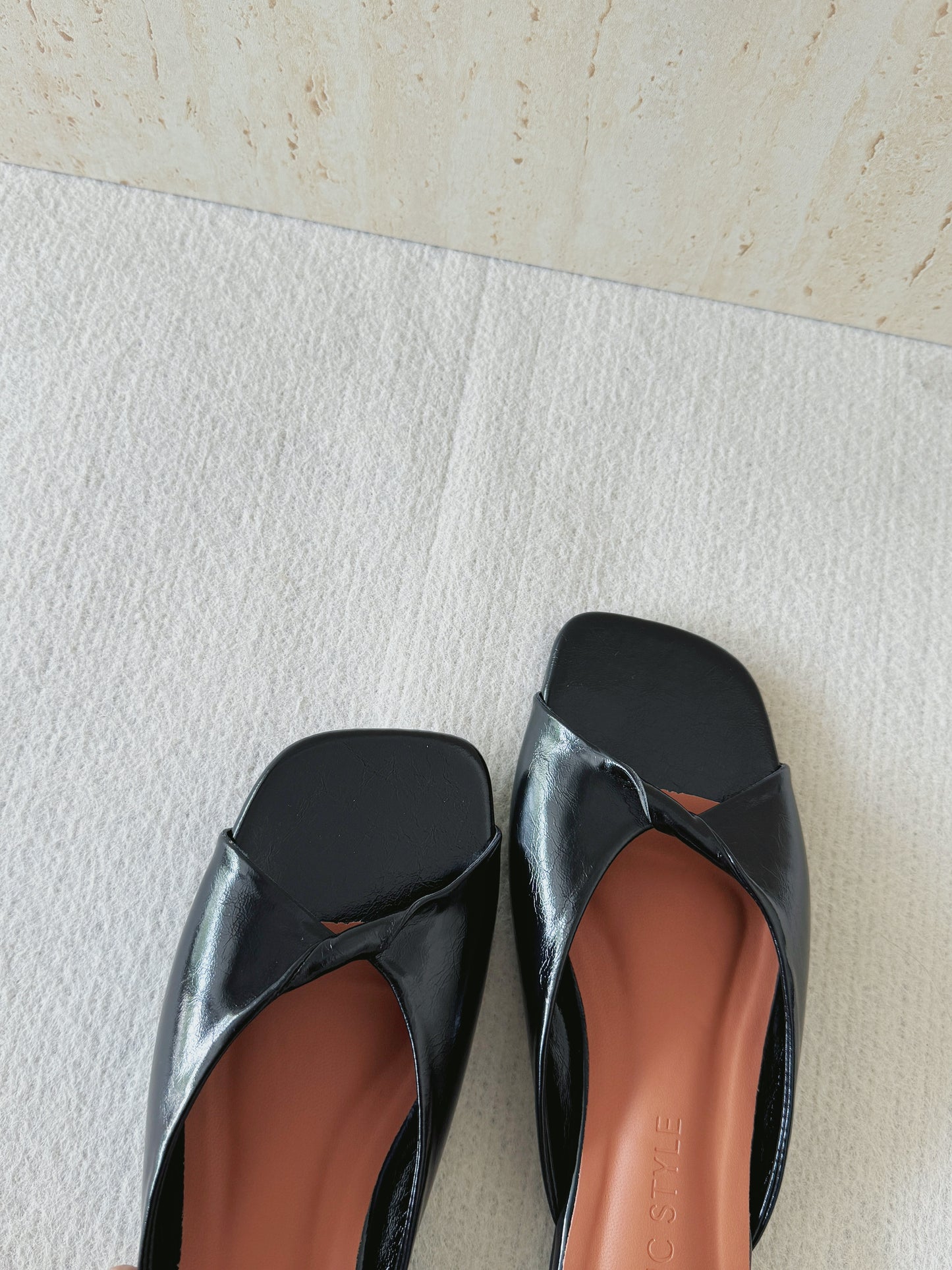 Lorraine Twist Slip On Flats (Black)