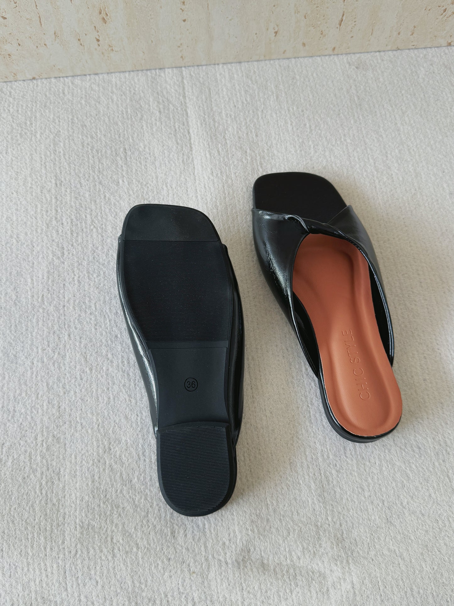 Lorraine Twist Slip On Flats (Black)