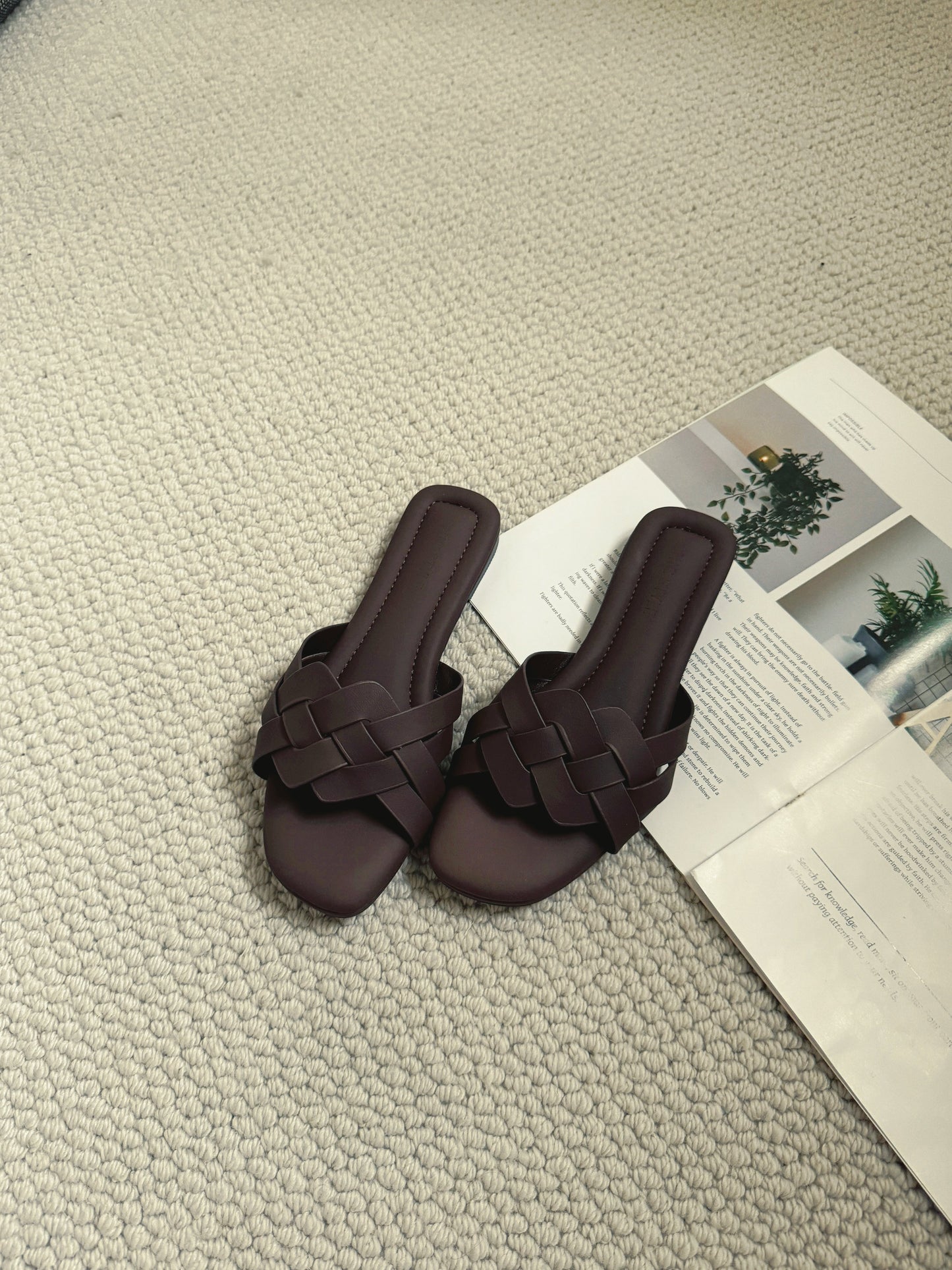Doris Interwoven Comfy Sandals (Espresso) *Wide feet 38/39/40 only