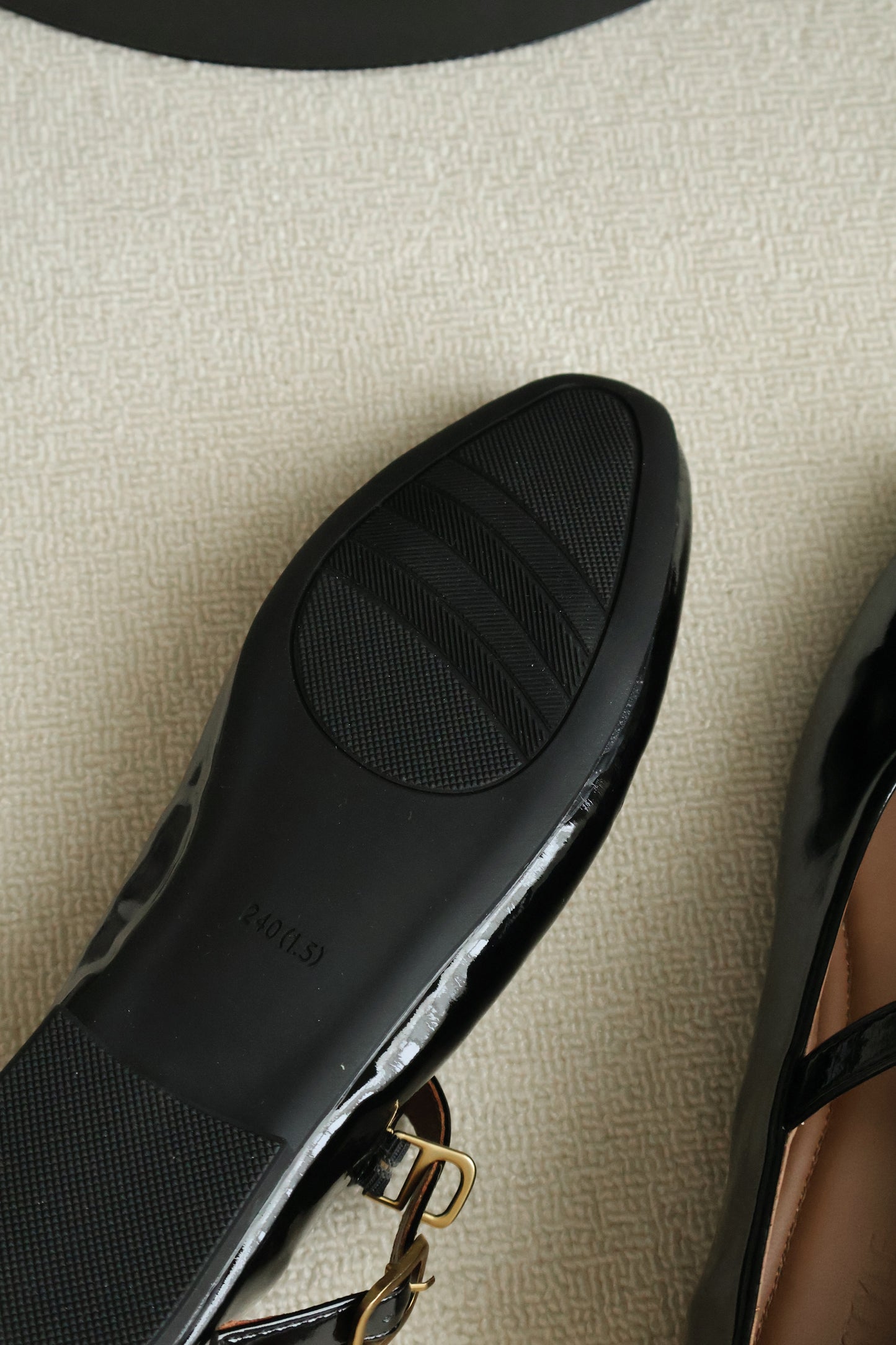 Nori Glossy Mary Jane Flats (Black)