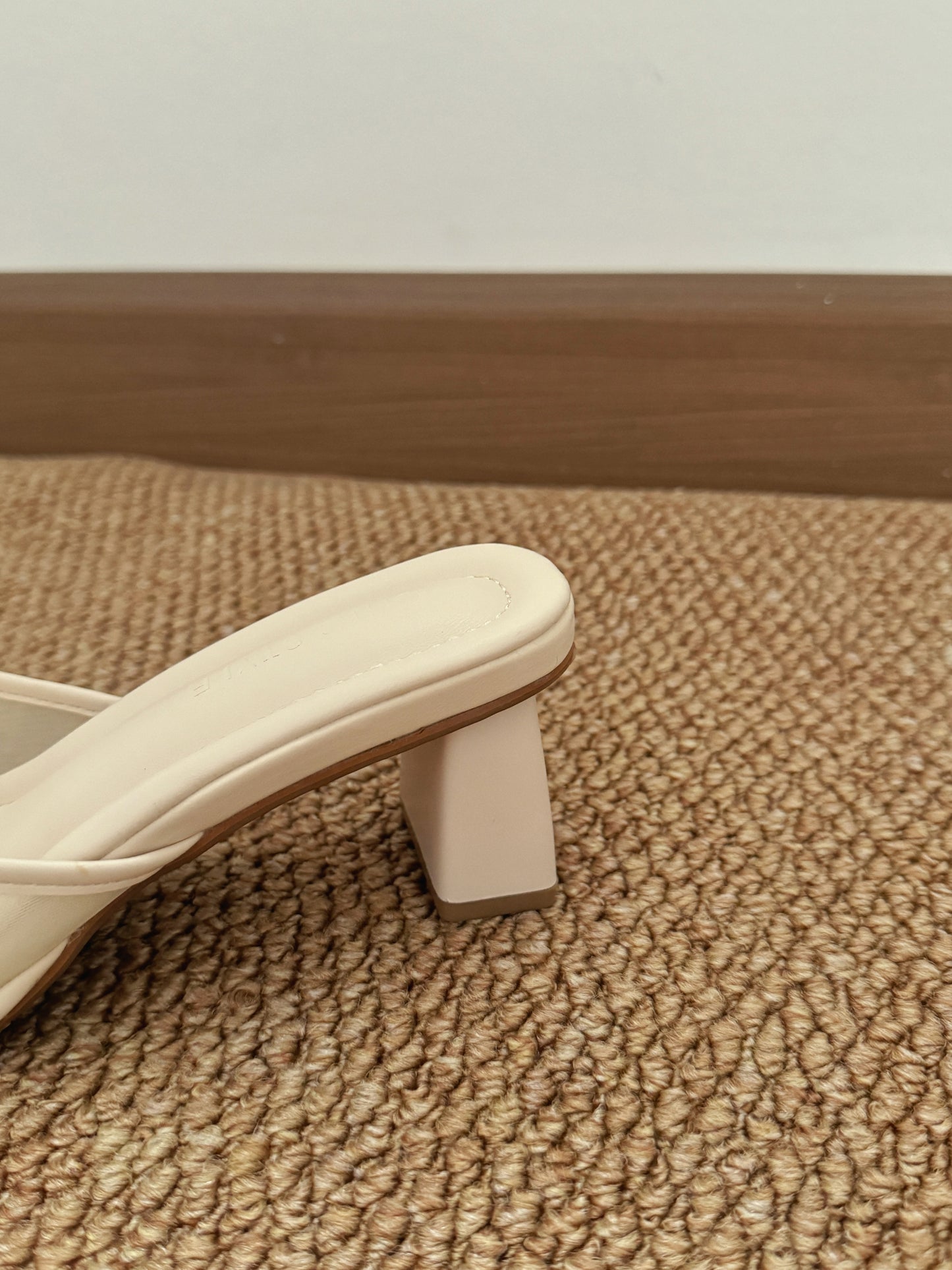 Aubree Bow Mesh Comfy Heels (Cream)