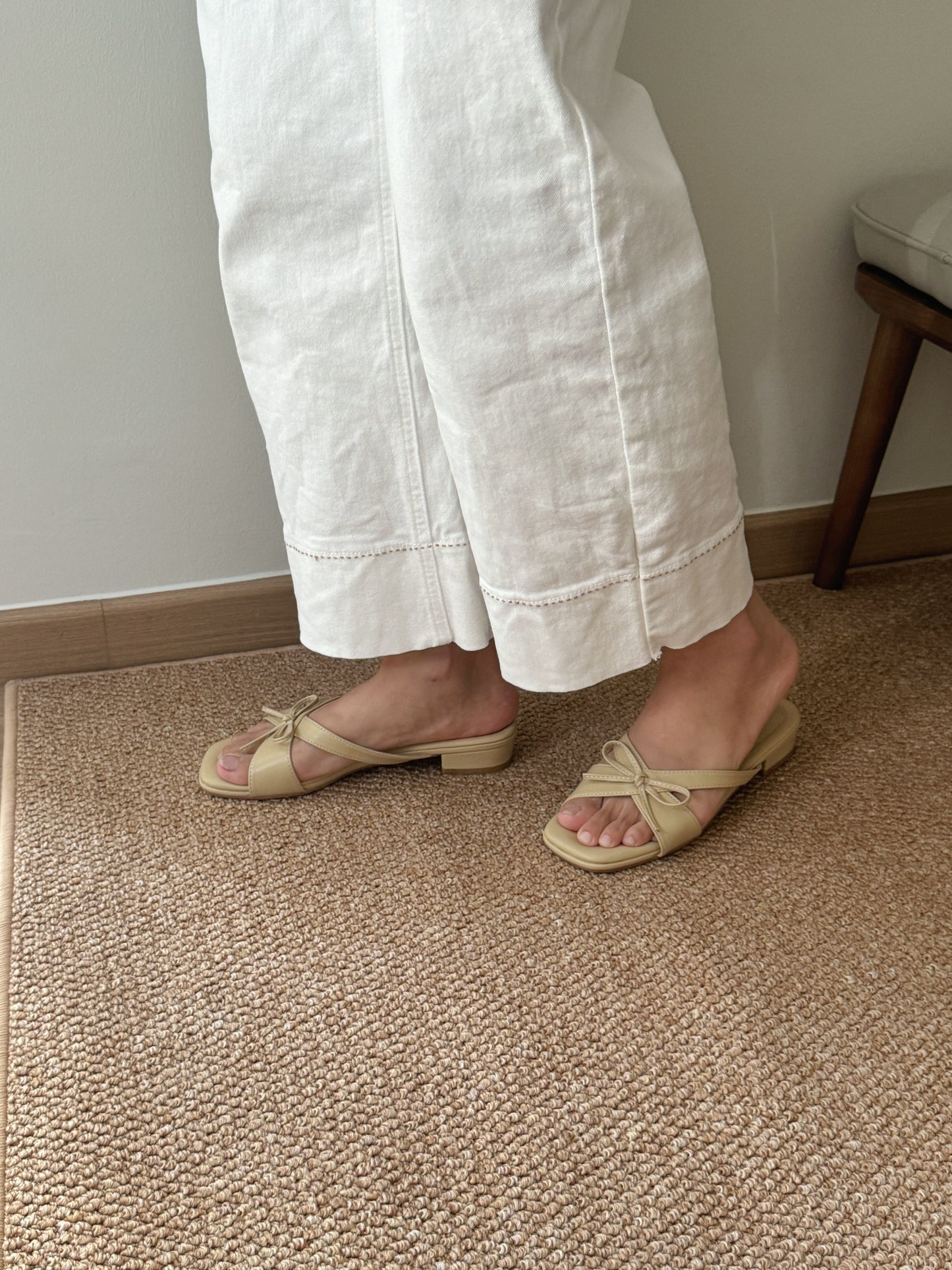 Daniella Cute Bow Comfy Sandals (Olive)