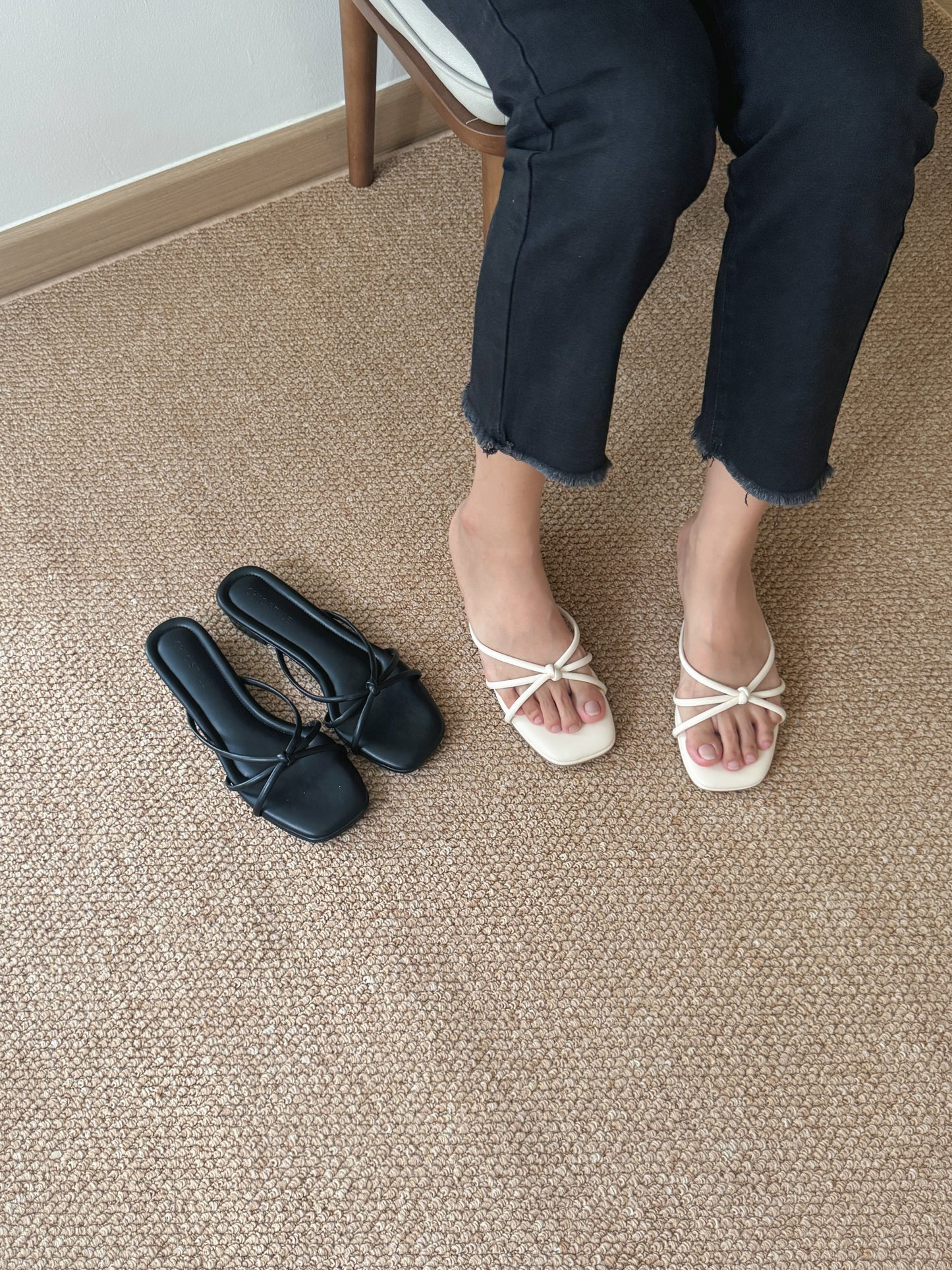Emelia Strappy Comfy Sandals (Cream) *Slim feet only