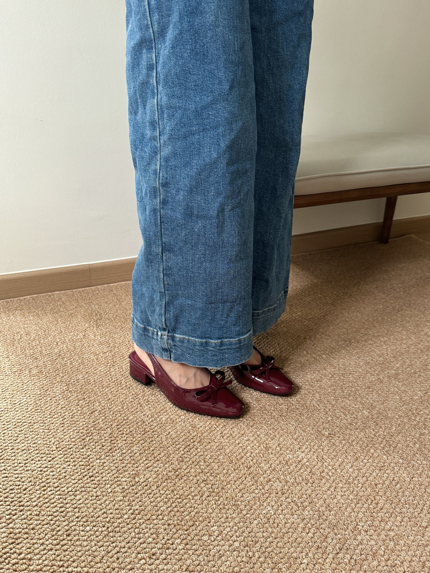 Vianna French Bow Heels (Maroon)