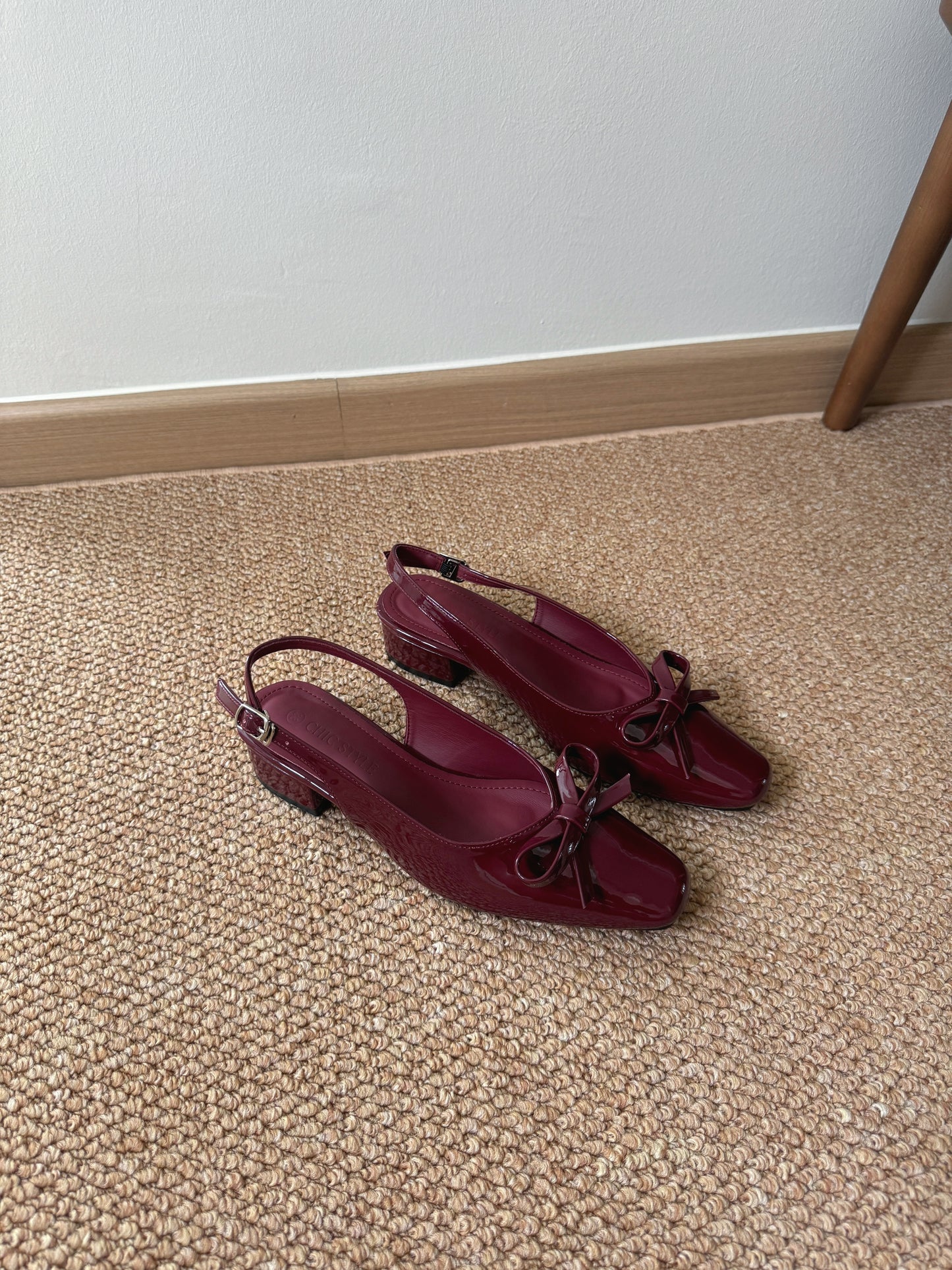 Vianna French Bow Heels (Maroon)