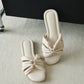 Evette Soft Pleated Sandals (Cream White) (Slim feet only)
