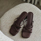 Della Strappy Block Heels (Espresso)