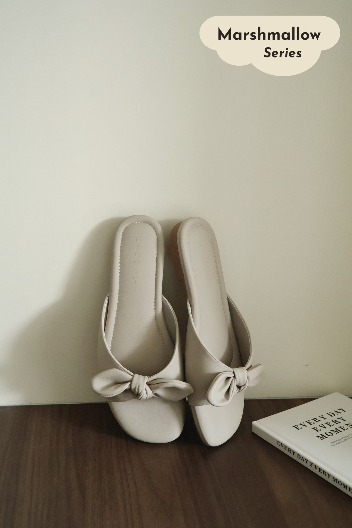 Odette Cute Bow Sandals (Greige)