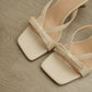 Amerie Bow Strappy Heels (Cream White)