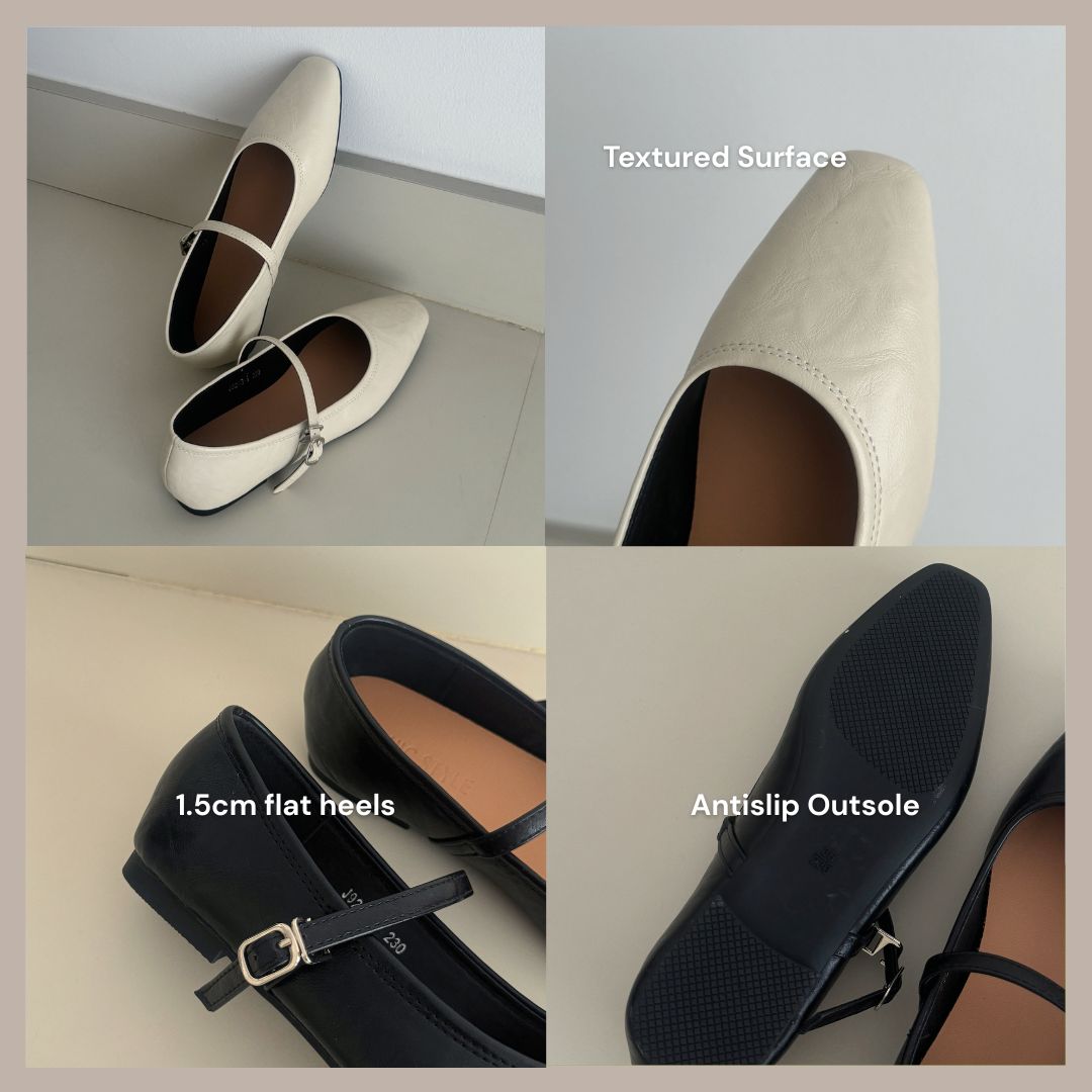 Jolene Mary Jane Flats (Black)