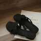 Stella Strappy Low Heels (Charcoal)