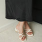 Della Strappy Block Heels (Cream White)