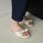 Odette Cute Bow Sandals (Cream White)
