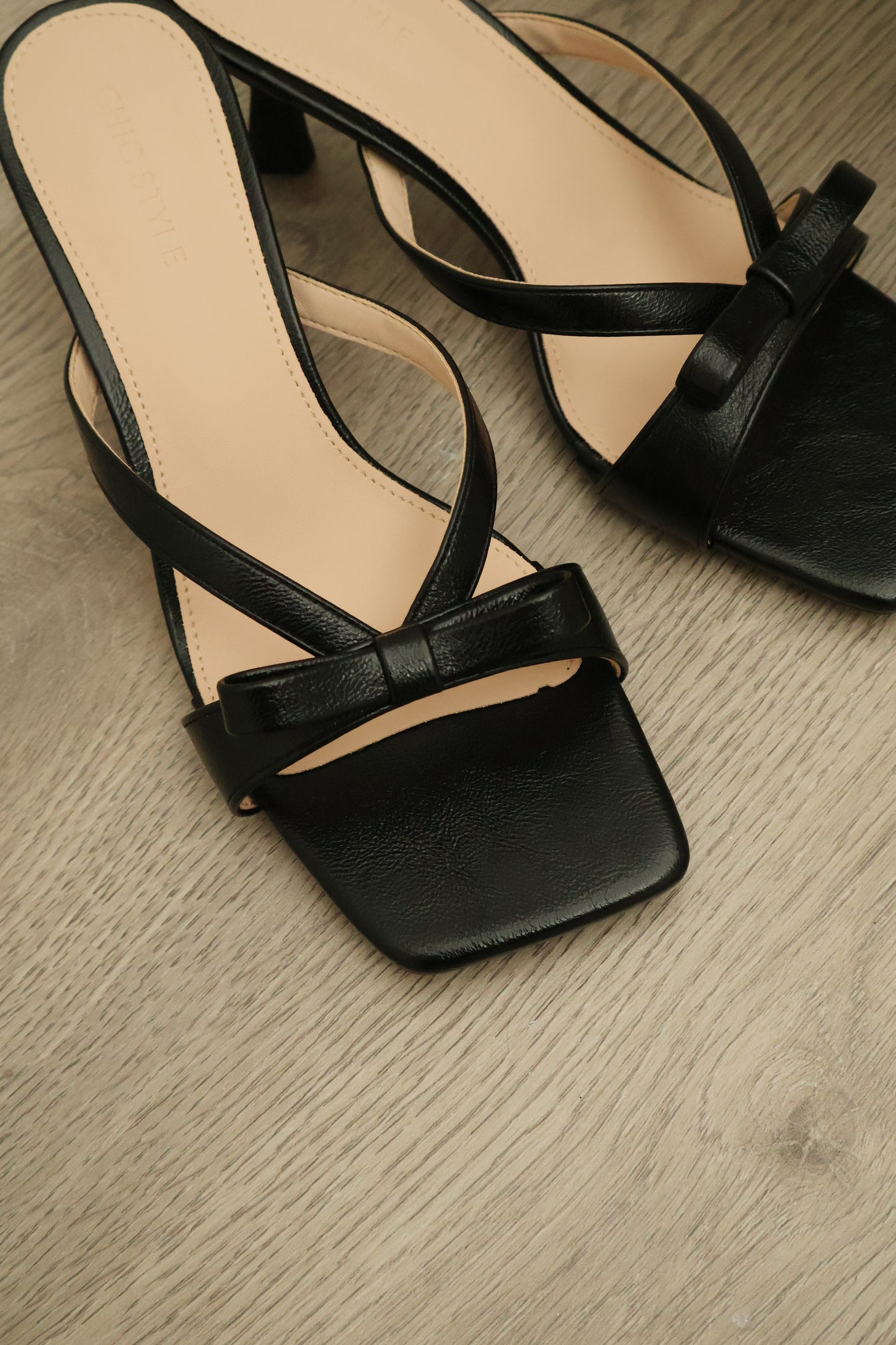 Amerie Bow Strappy Heels (Black)