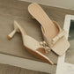 Masha Bow Slip On Heels (Cream White)