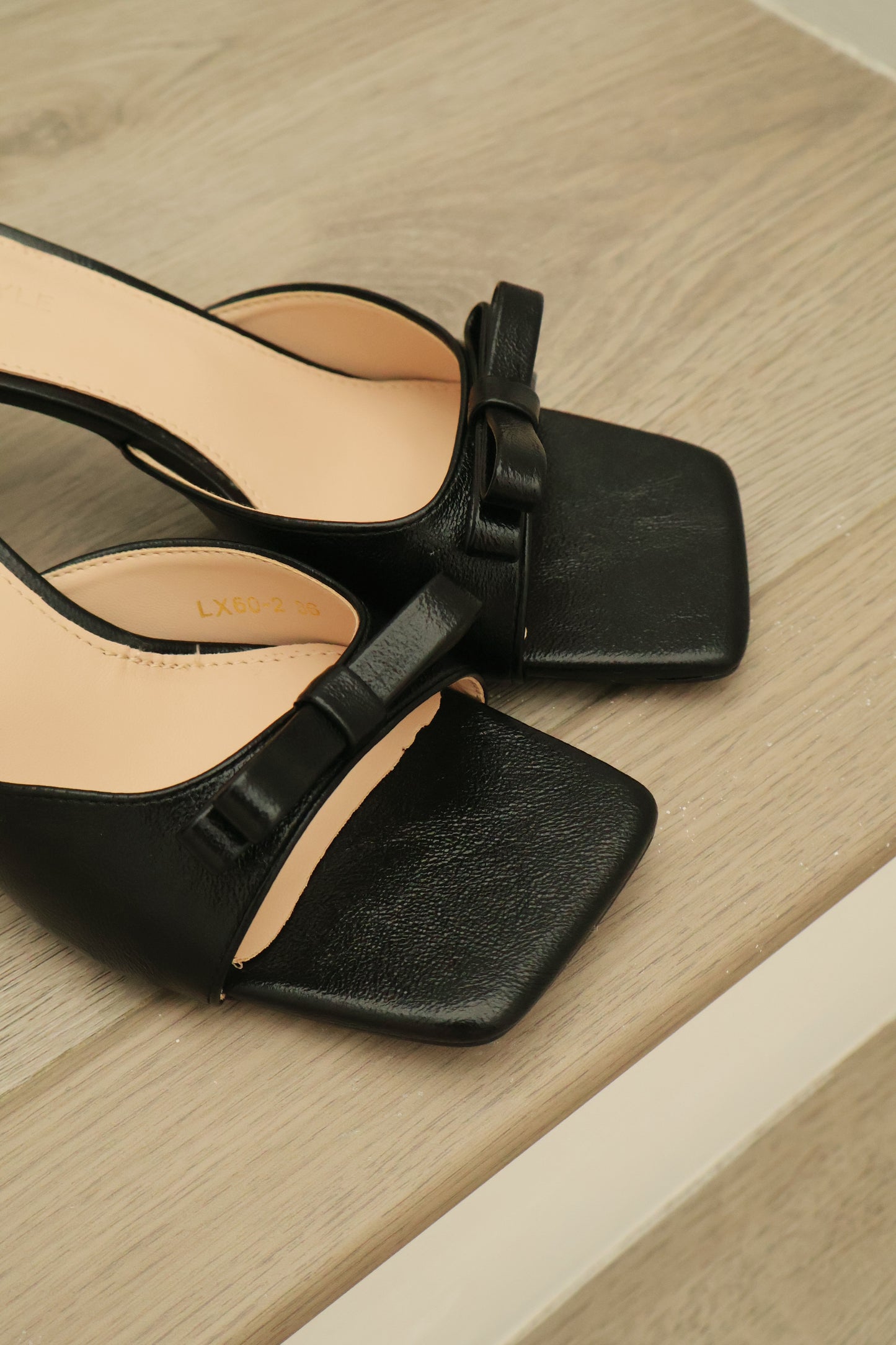 Masha Bow Slip On Heels (Black)