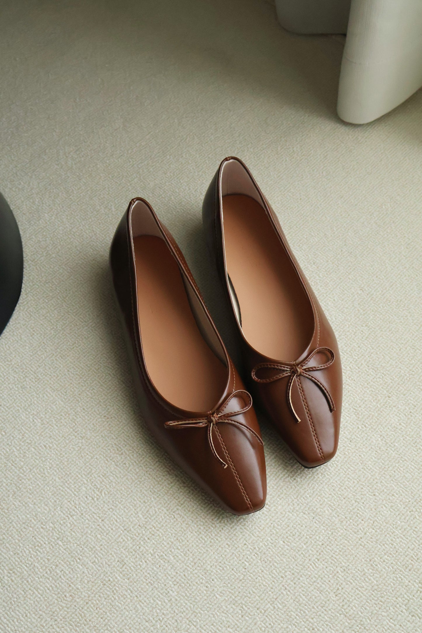 Alisha French Bow Low Flats (Brown)