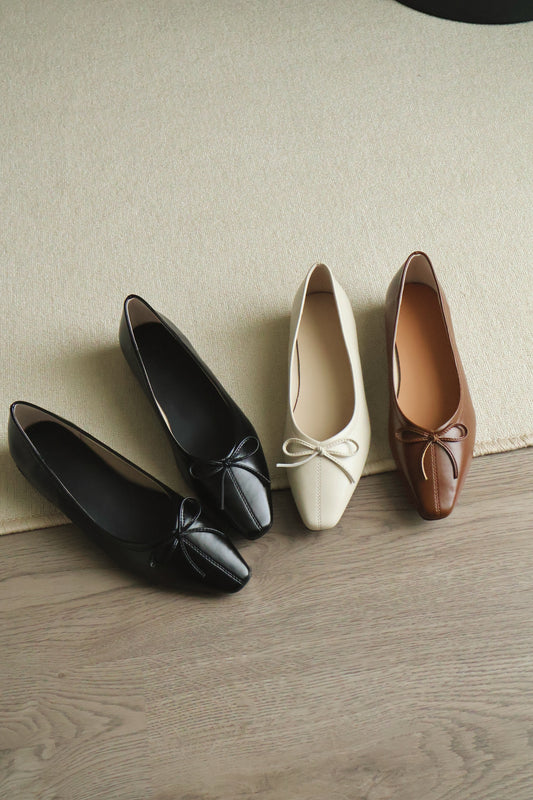 Alisha French Bow Low Flats (Black)