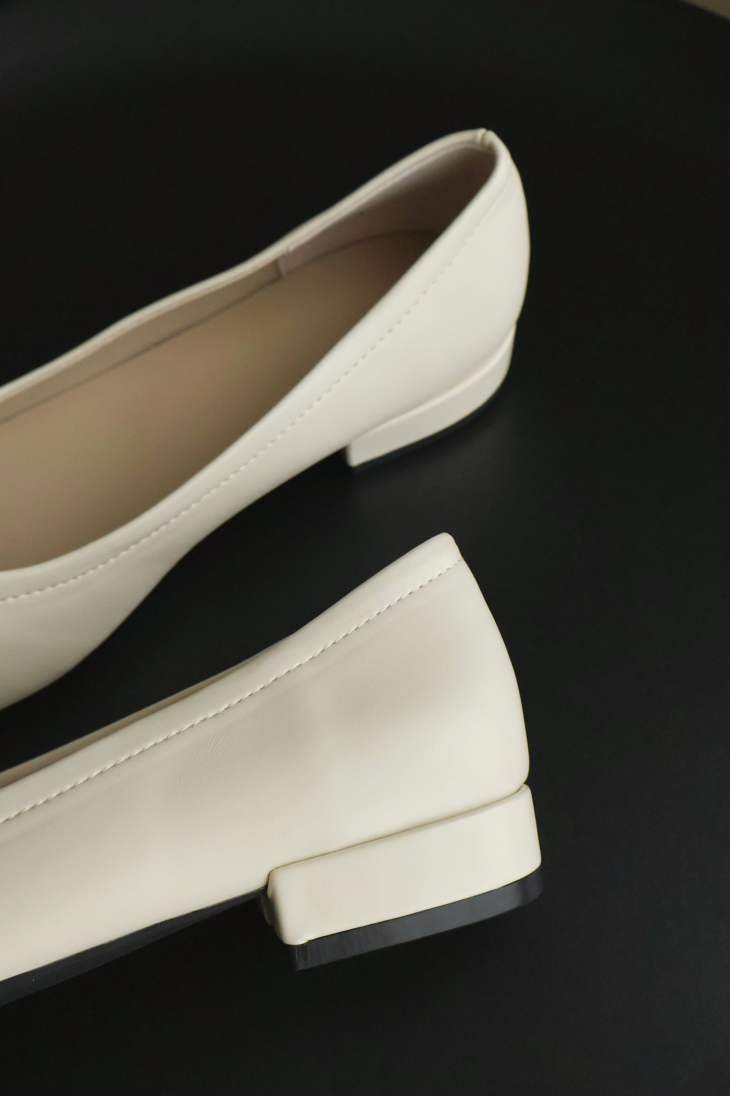 Alisha French Bow Low Flats (Cream White)