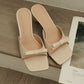 Masha Bow Slip On Heels (Cream White)