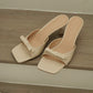Masha Bow Slip On Heels (Cream White)