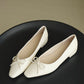 Alisha French Bow Low Flats (Cream White)
