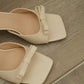 Masha Bow Slip On Heels (Cream White)