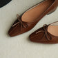 Alisha French Bow Low Flats (Brown)